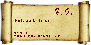 Hudacsek Irma névjegykártya