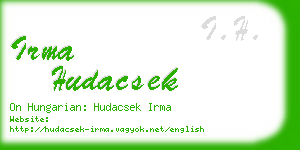 irma hudacsek business card